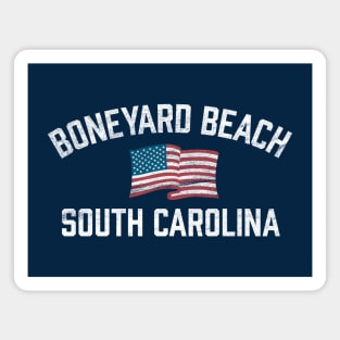 Boneyard Beach South Carolina Bulls Island SC USA Flag Vintage Magnet